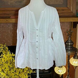 Rik Rak Prairie Blouse w Tonal Plaid 100% Cotton